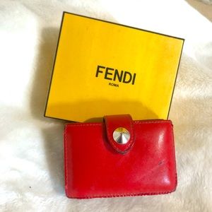 Used Fendi red card holder